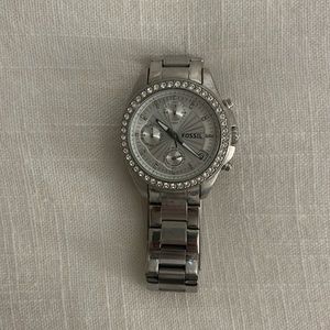 Silver Fossil Watch